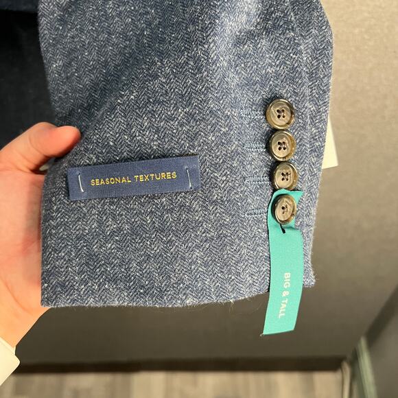 Stafford Big&Tall Mens Classic Fit Sport Coats Suits Navy Size 54 Long - Picture 7 of 14